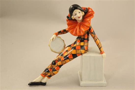 A rare Wade Art Deco enamelled porcelain figure of Anita, c.1938, 16cm